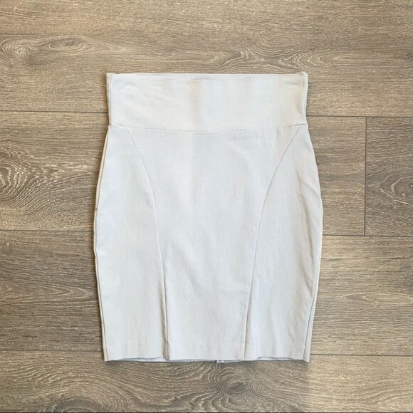 Costa Blanca Pencil Mini Skirt Bodycon Vintage Y2K 2000s Grey Size Medium - Picture 7 of 15